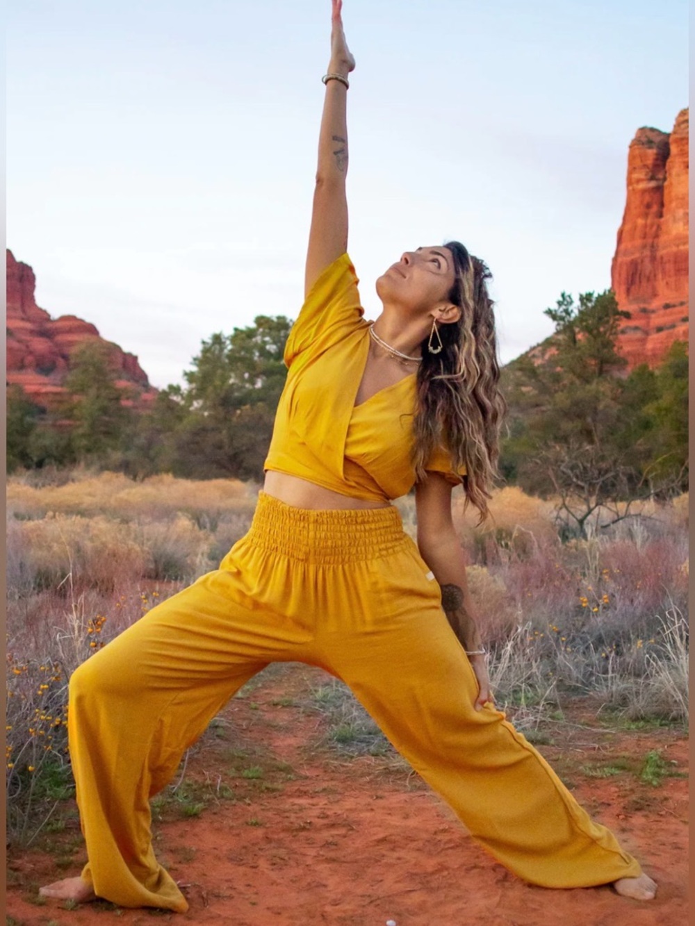 PiYOGA Two Pocket Flares in Mustard Yellow ~ Size: OS (0 - 12) ~ NWOT